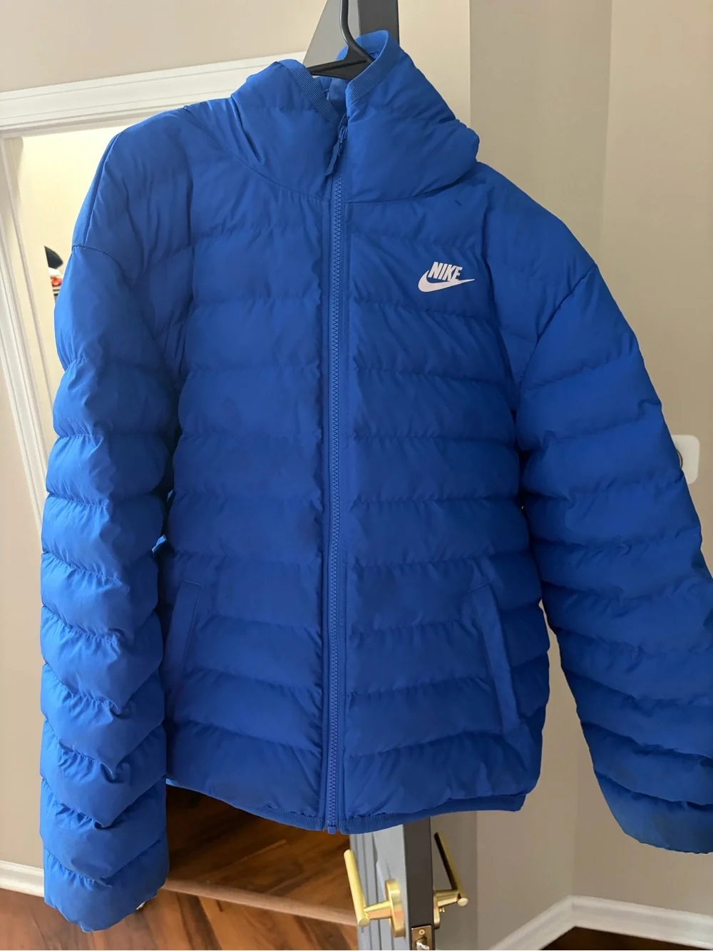 Nike Youth Royal Blue Puffer Jacket with Hood
